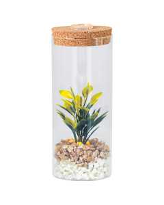 LED-Sukkulente im Glas 8 x 18 cm 3fach