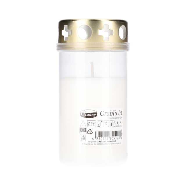 O'Canny Grablicht Dauerbrenner mit Deckel 12,5 cm, weiß