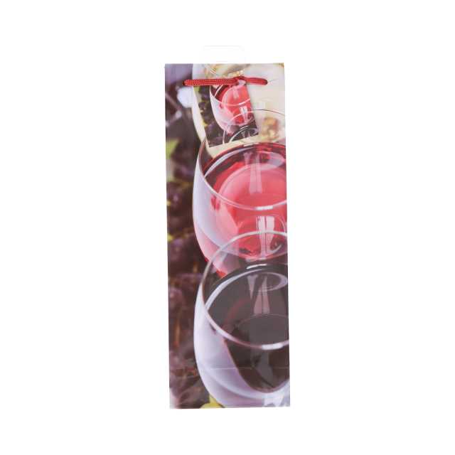 Flaschentüte Jumbo Lack mit Weinmotiven 12,5 x 36 x 9 cm