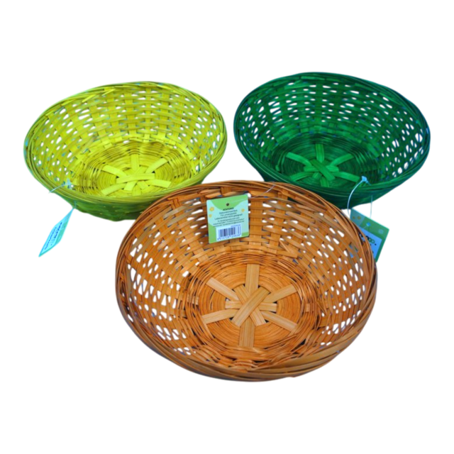 O'canny Korb aus Bast rund farbig 