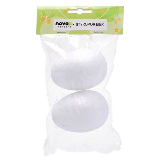 Styroporeier, weiß, 2 Stück