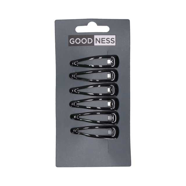 Haarspange Click Clack, schwarz, 6 Stück