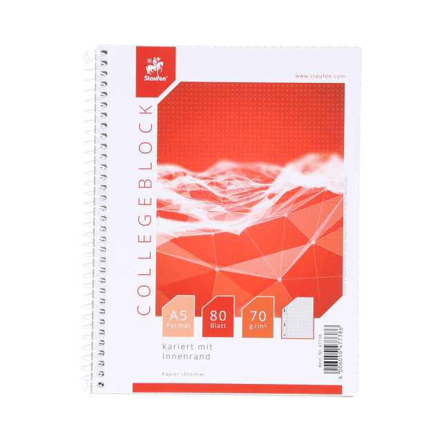 Staufen Collegeblock DINA5 kariert, 70g/m², 80 Blatt