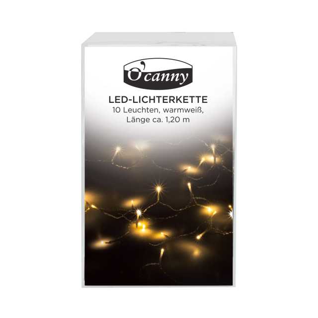 LED Lichterkette O'Canny, 10Leuchten, warmweiß, ca.1,20m