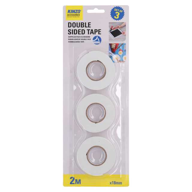Kinzo Klebeband doppelseitig, 3 Stück