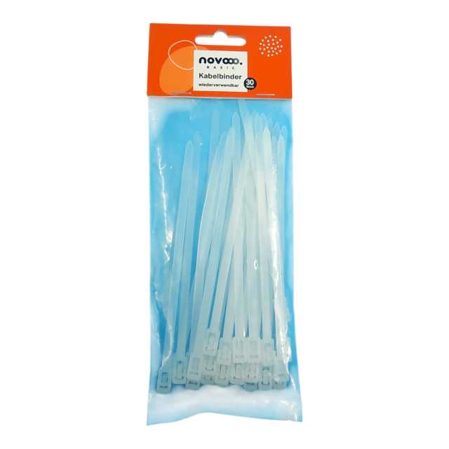 novooo Kabelbinder wiederverwendbar, 30 Stück