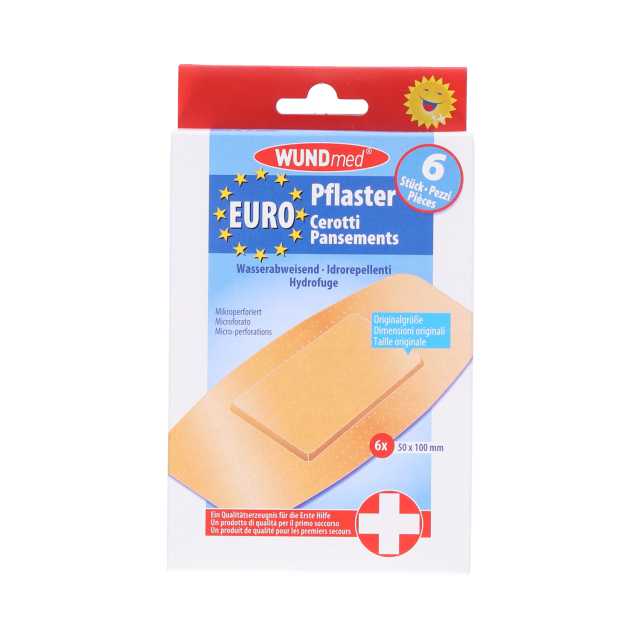 Wundmed ® Euro-Pflaster wasserabweisend, 50 x 100 mm, 6 Stück