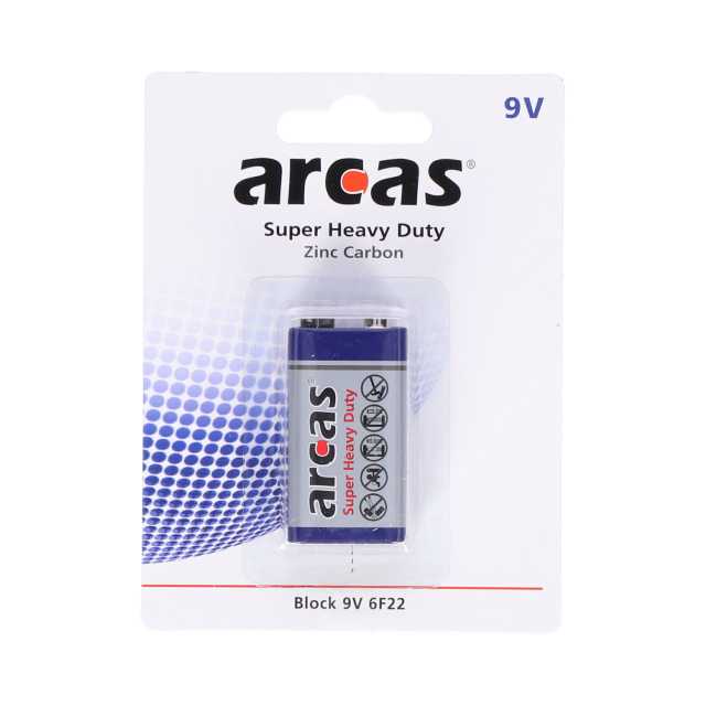 Arcas Zink-Kohle 9V Block Batterie