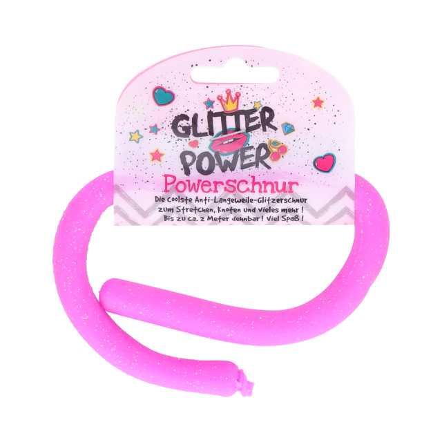 Trendhaus Powerschnur mit Glitzer bis 2 m dehnbar 6fach
