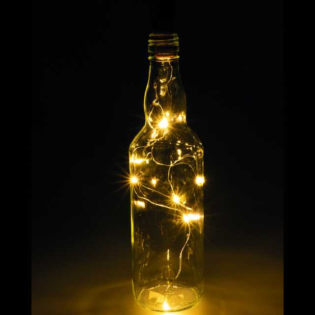 Flaschenkorken-Lichterkette 8 LEDs warmweiß