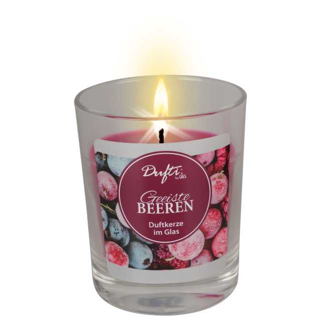 Gies Duftkerze im Glas geeiste Beere Höhe 8,5 cm Brenndauer 21 Stunden