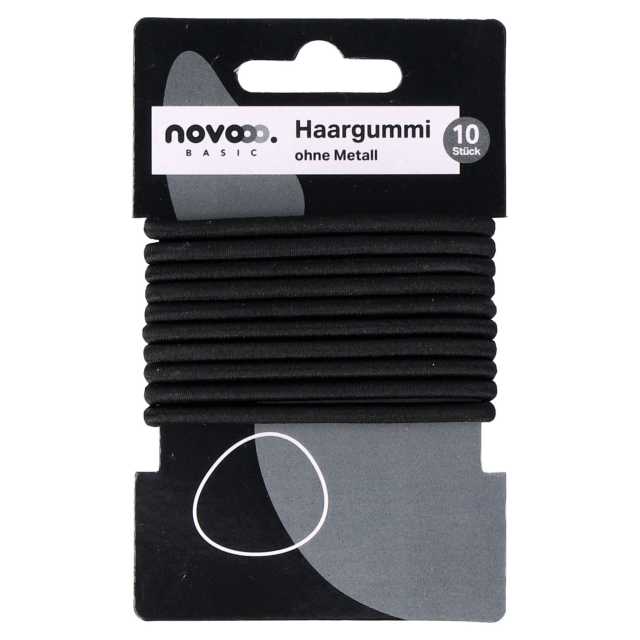 novooo Haargummi, schwarz, 10 Stück