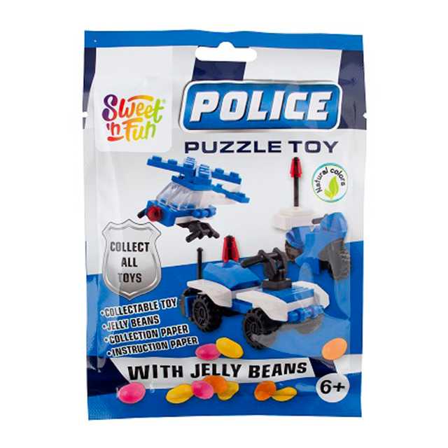 Puzzle m.Süßigkeit Polizeimotiv