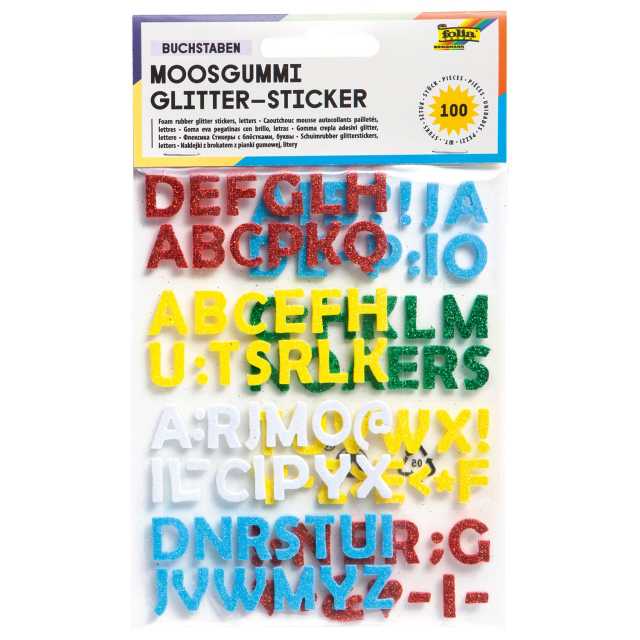 folia® Sticker Moosgummi, Buchstaben/Zahlen, 100er