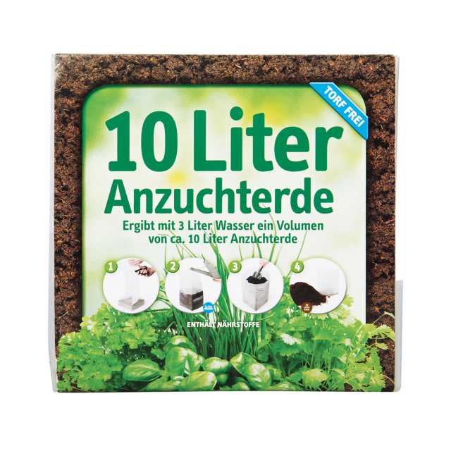 Anzuchterde Kokos gepresst