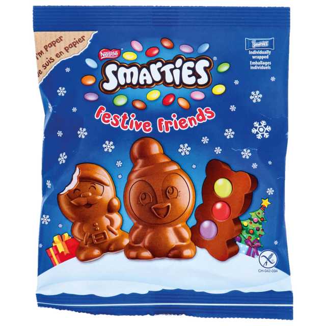 Smarties Festive Friends Milchschokolade mit Milchcremefüllung & Schokolinsen 65 g