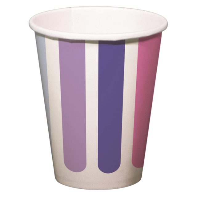 Pappbecher 8er 0,25l Stripetastic
