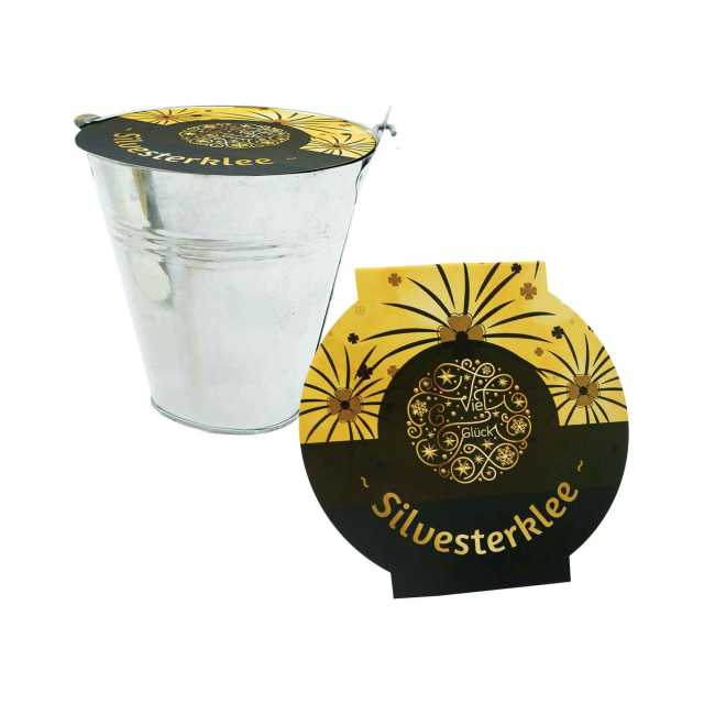 Glücksklee-Pflanzset im Zinkeimer inkl. Erde und Saatgut