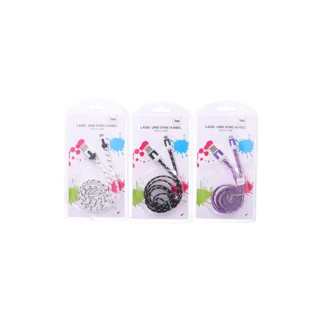 2in1 USB Sync-/Ladekabel 6farbig
