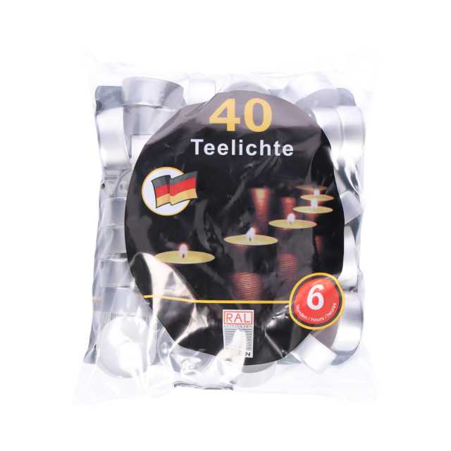 Teelichte weiß 40er 6h Brenndauer