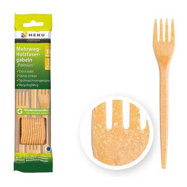 Heku Holzfasergabeln 16,5 cm, 10 Stück