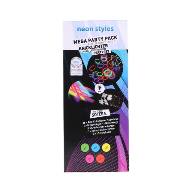 Party Knicklicht Box mit 5 Farben 50teilig