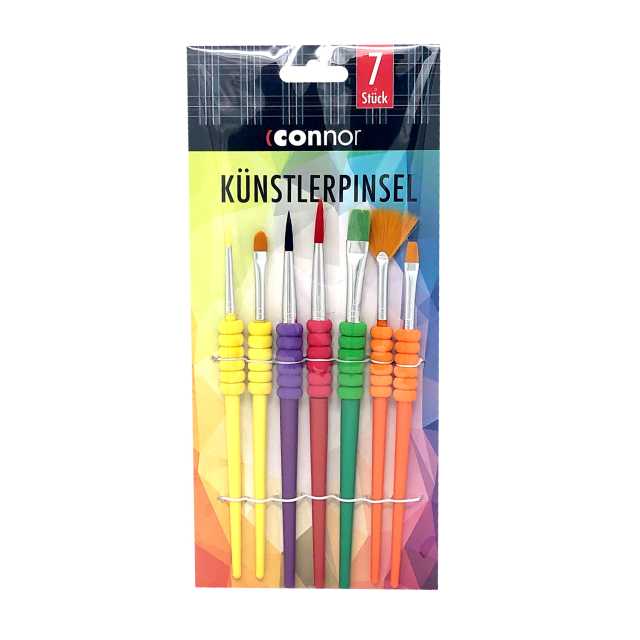 Connor Künstlerpinsel mit Softgriff 7er