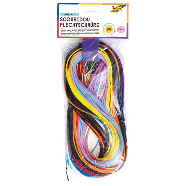 folia® Scoubidou Flechtschnüre opak/transparent 100 cm 100er