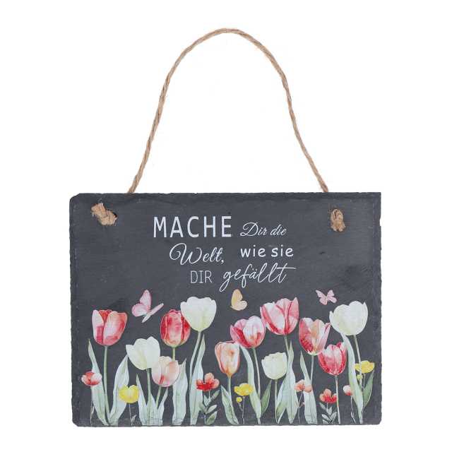novooo Dekohänger Floral Schiefertafel