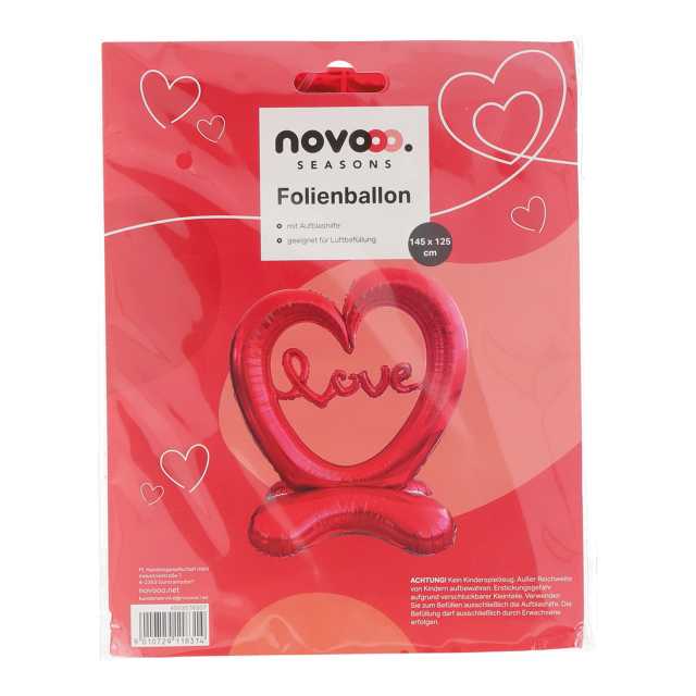 novooo Folienballon Herz Stand