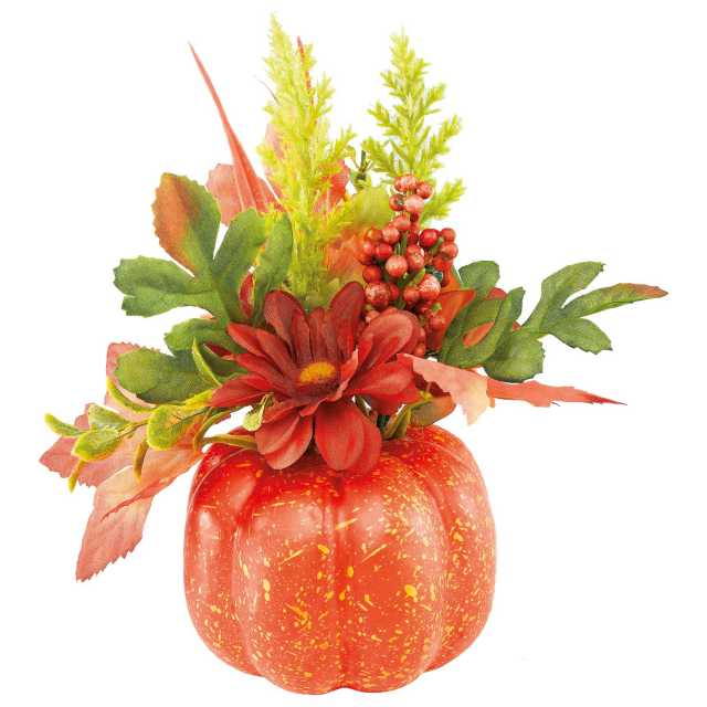 Kunstblume im Kürbis