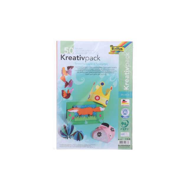folia® Kreativpack Tonpapier & Fotokarton 23 x 33cm 50 Blatt