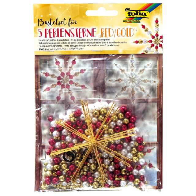 folia® Bastelset für 5 Perlensternen 340teilig