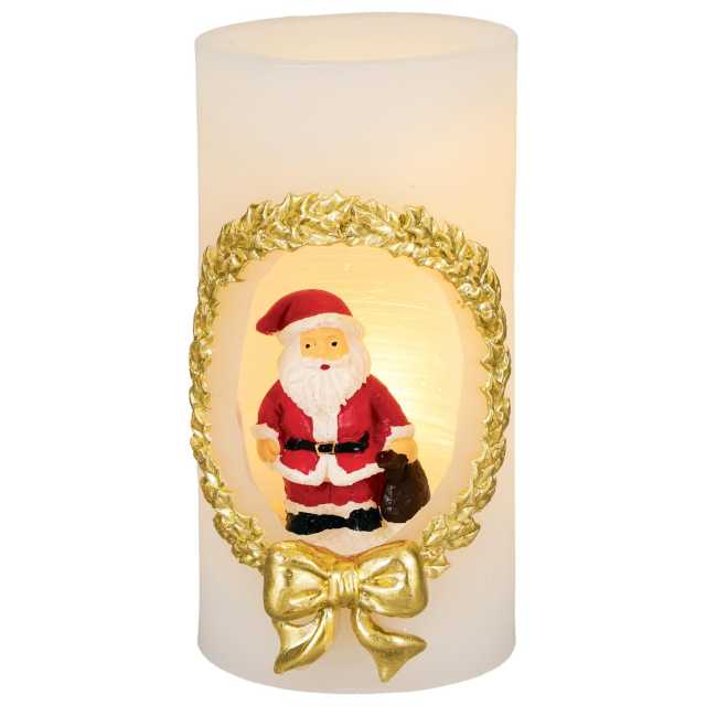 LED-Kerze Weihnachten aus Echtwachs warmweiß 11 cm 2fach