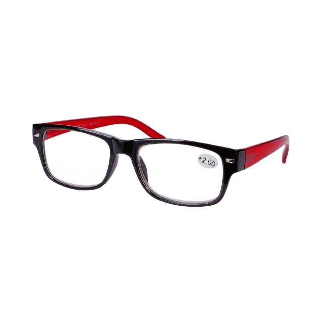 Star Optic Lesehilfe MD2 aus Kunststoff +2,0 Dioptrien schwarz/rot