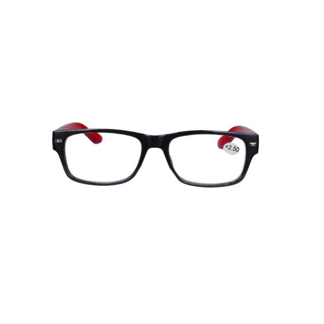 Star Optic Lesehilfe MD2 aus Kunststoff +2,5 Dioptrien schwarz/rot