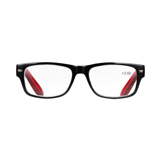 Star Optic Lesehilfe MD2 aus Kunststoff +3,5 Dioptrien schwarz/rot