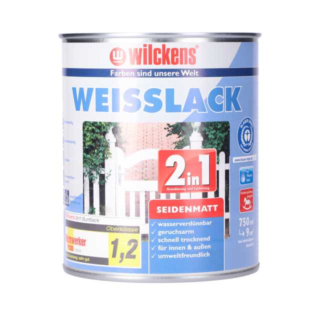 Weisslack 2in1 seidenmatt reinweiß 750 ml