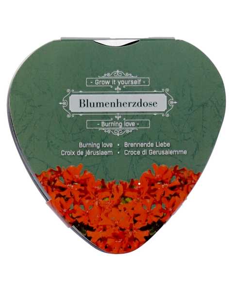 Anzuchtset: Zinkdose in Herzform Brennende Liebe