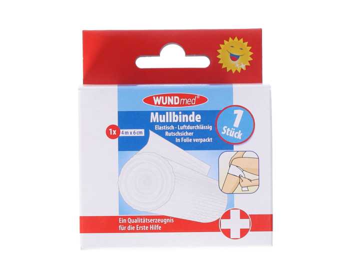 WUNDmed® Mullbinde elastisch weiß 4 m x 6 cm » Top-Schnäppchen