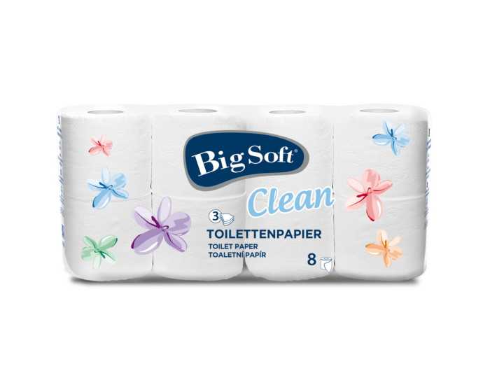 Clean 3lagig Toilettenpapier Top-Schnäppchen 8 Mäc-Geiz Soft Rollen » | Big