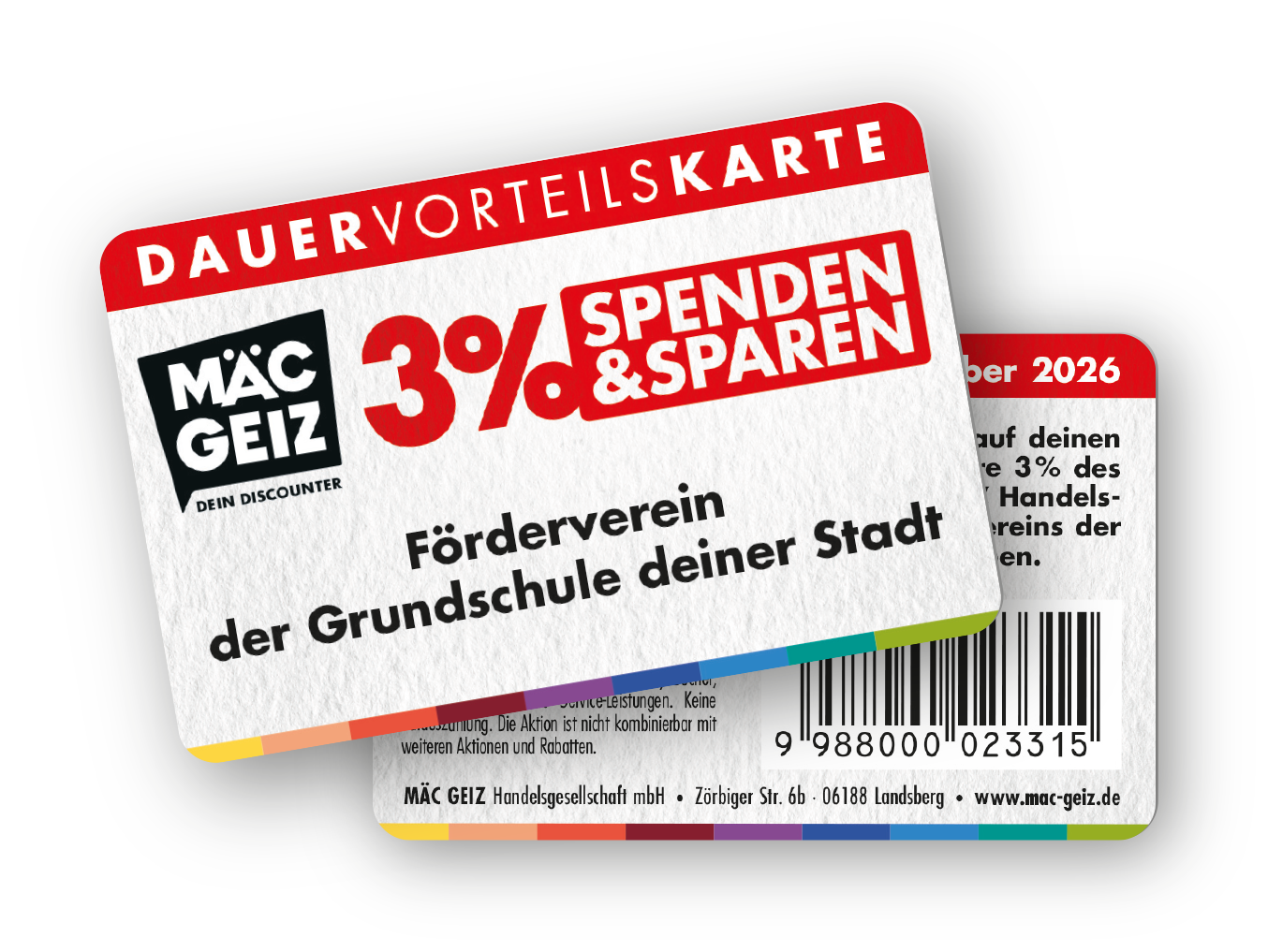 Spenden & Sparen Beispielkarten
