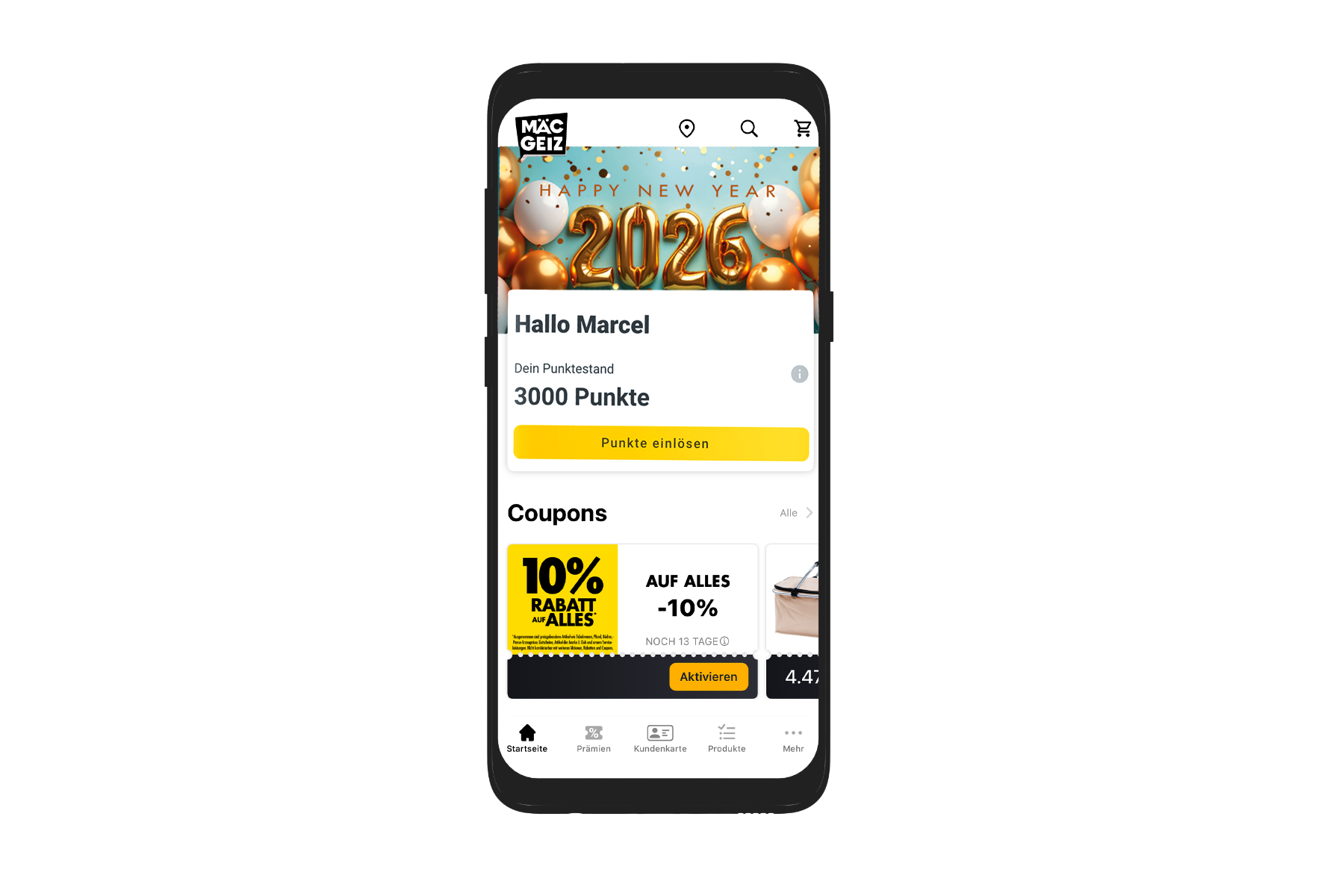 Mäc-Geiz App Startseite
