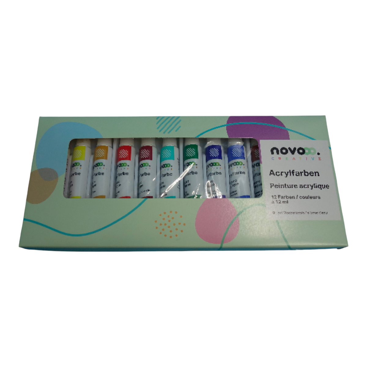novooo Acrylfarben 12 Stück 12ml wasserbasis
