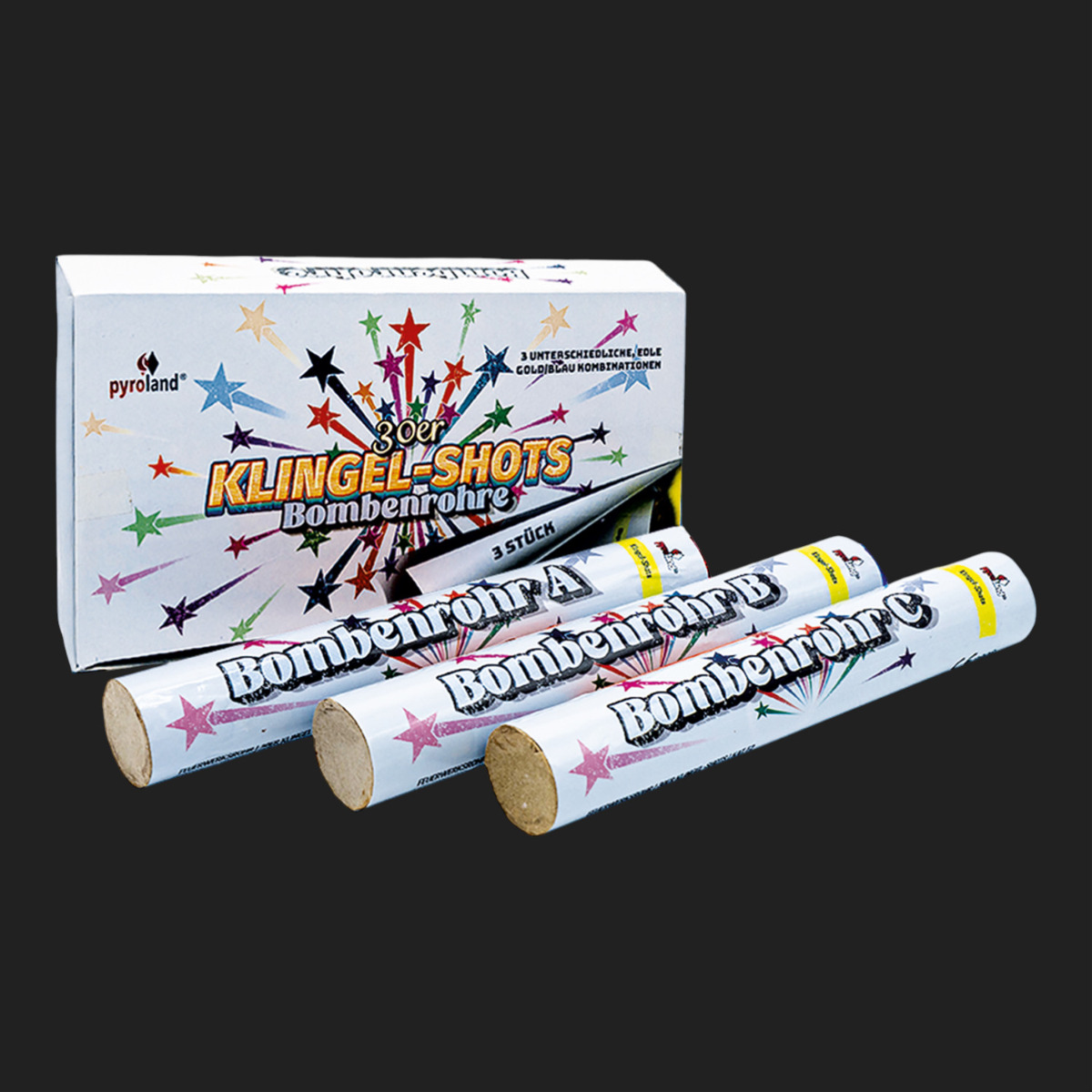 Klingel-Shots, 3 Stück, Bombenrohr