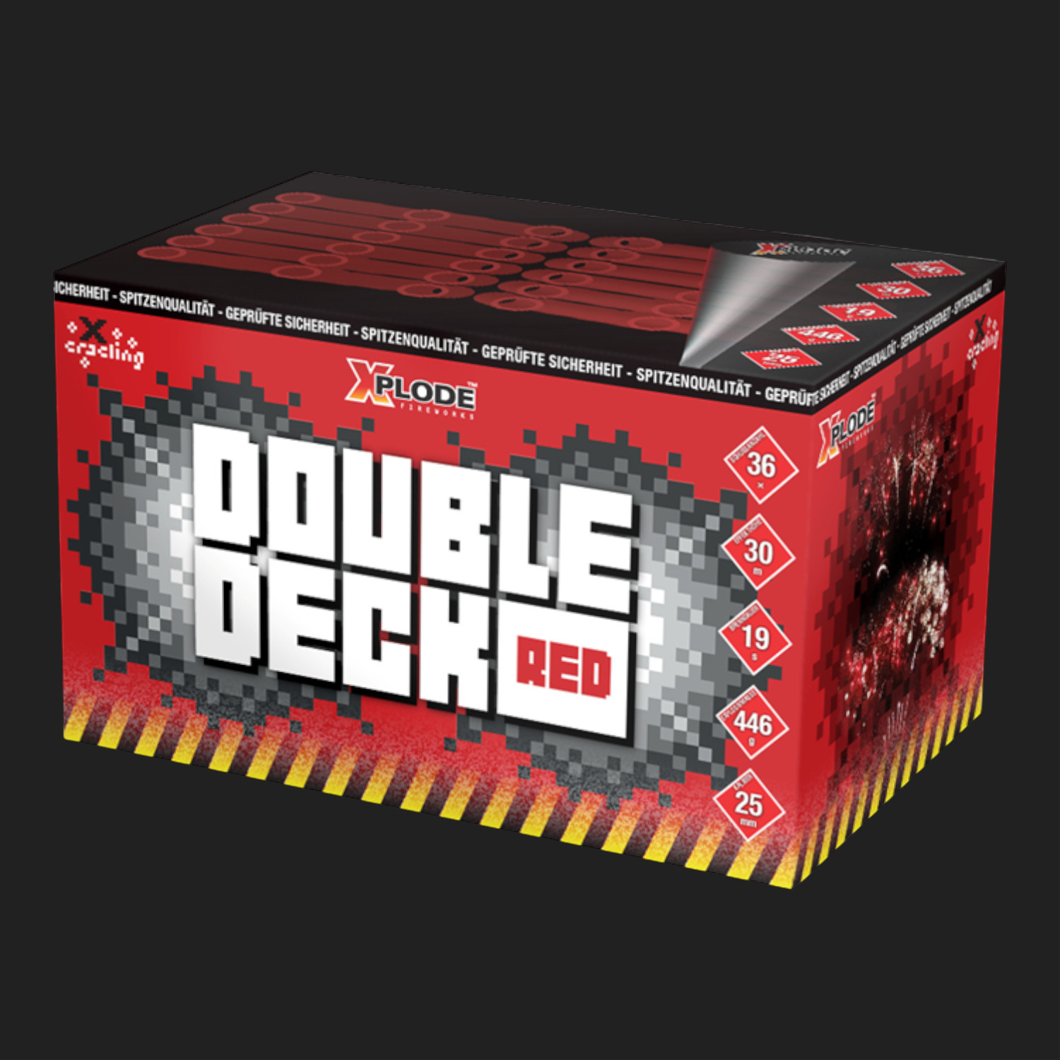 Double Deck Red 36 Schuss, Batteriefeuerwerk